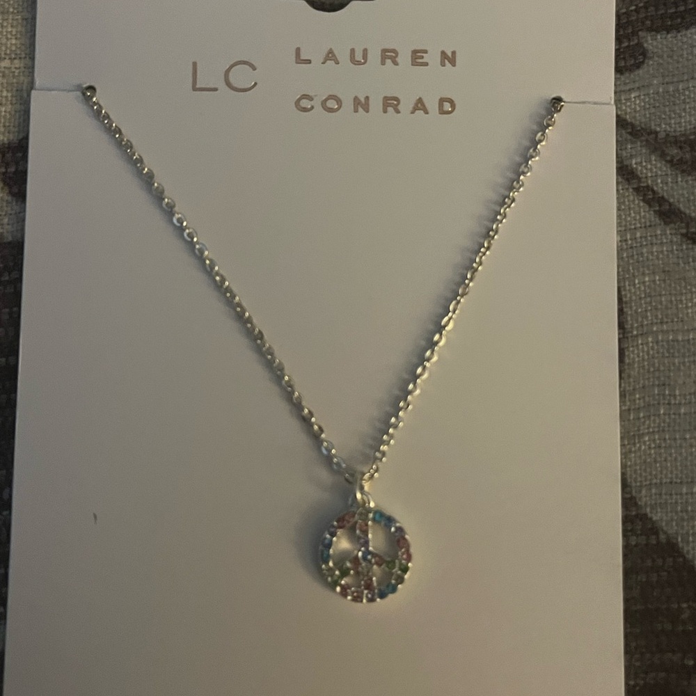 LC Lauren Conrad Multicolor Peace Necklace